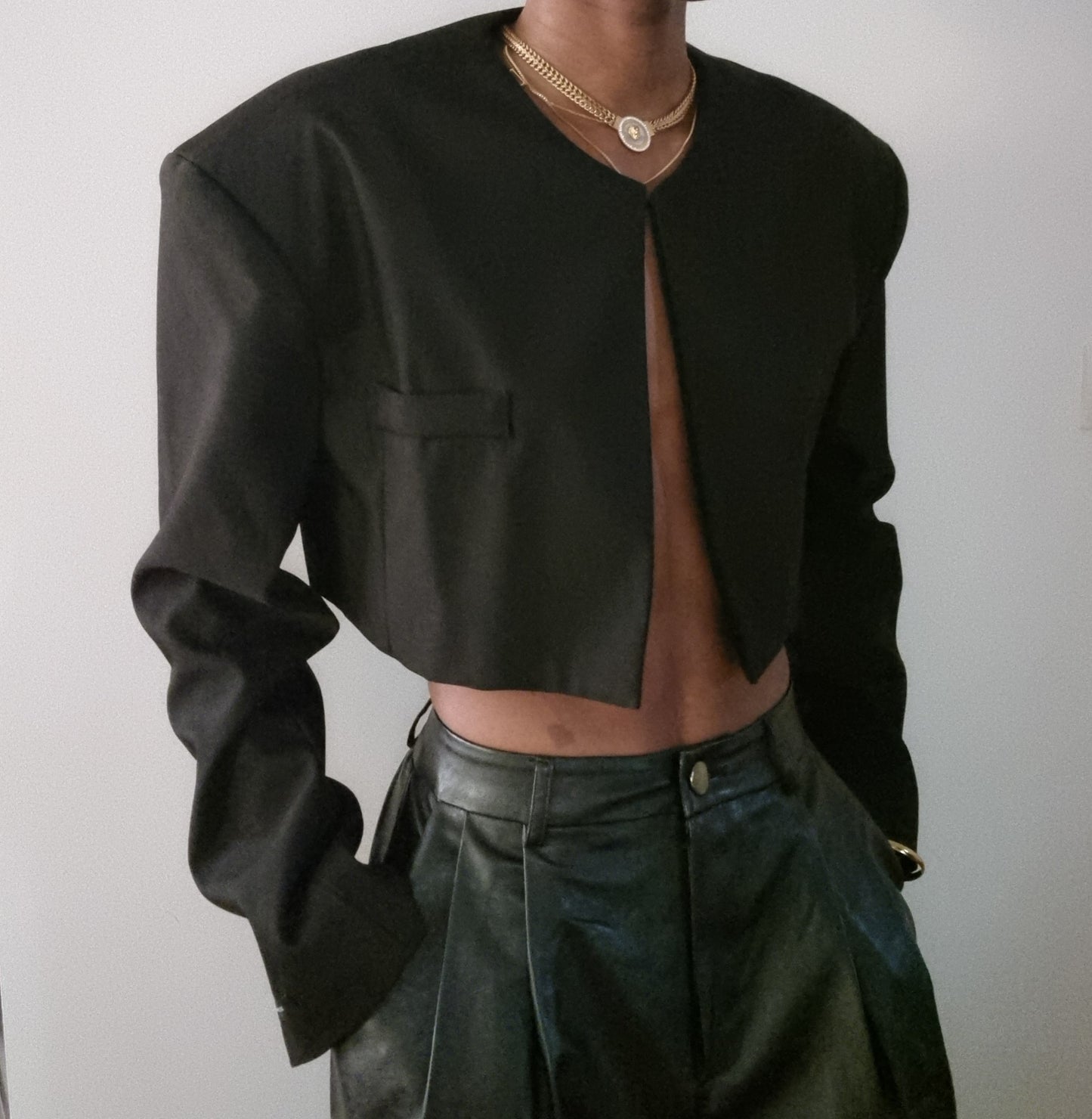 Crop jacket suit