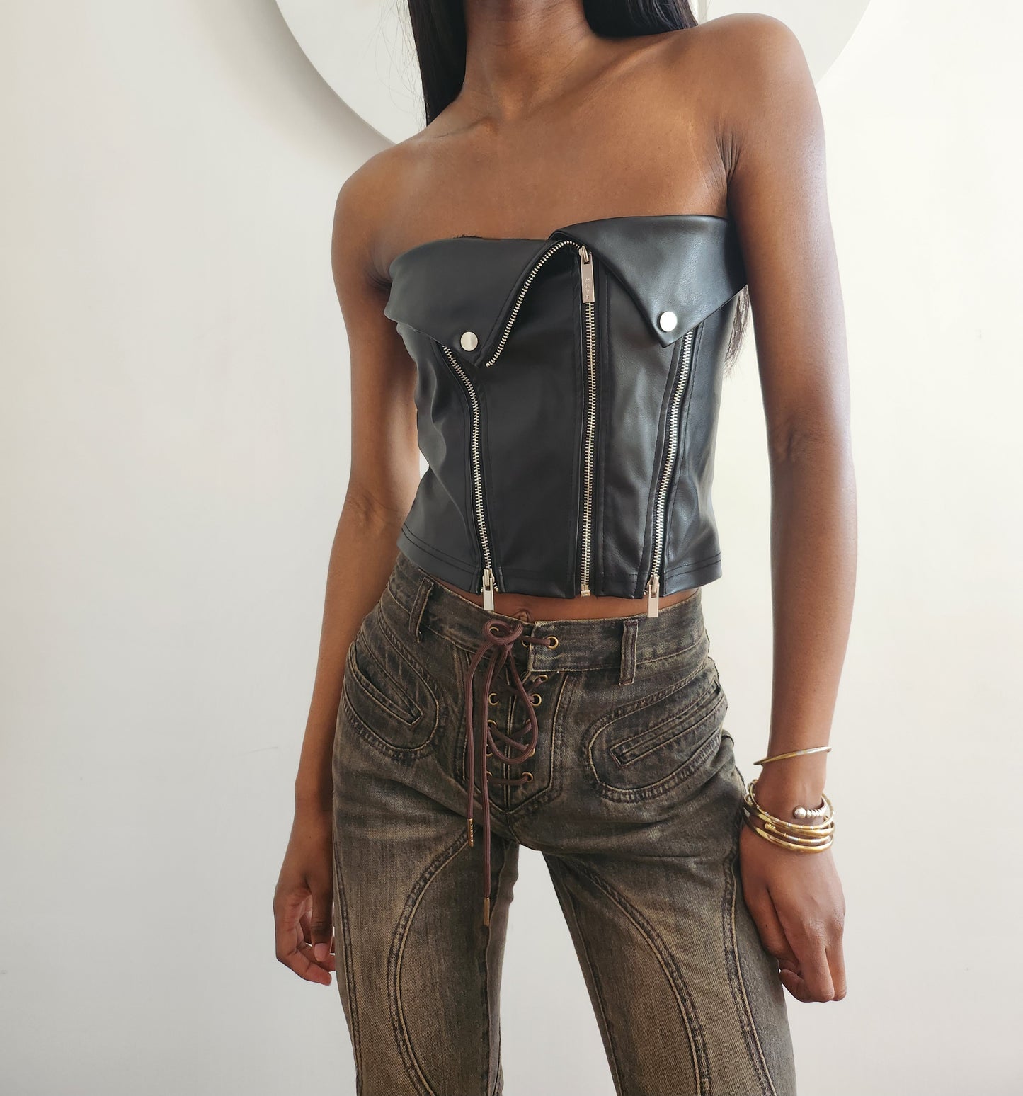 Biker top bustier