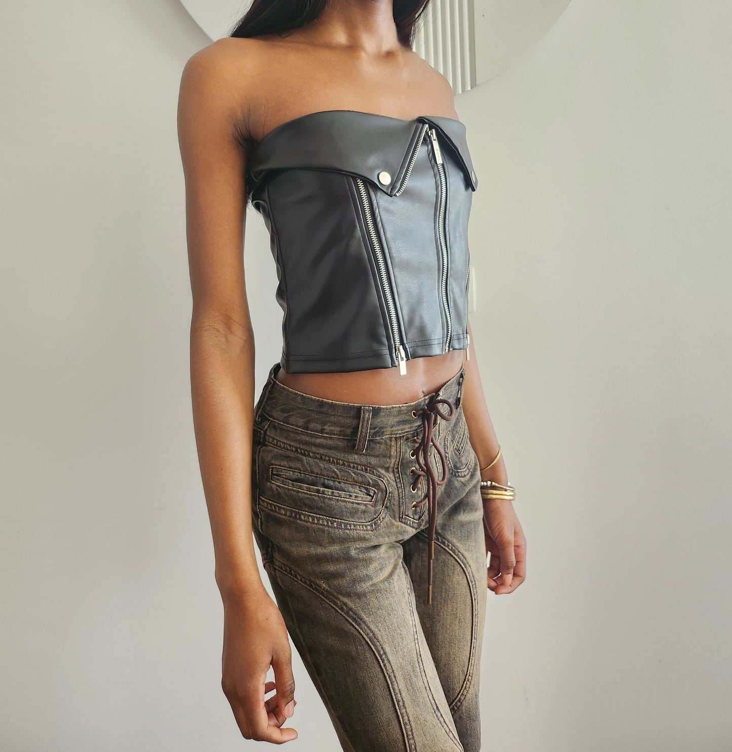Biker top bustier