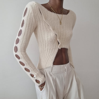 Asymetric crop cardigan