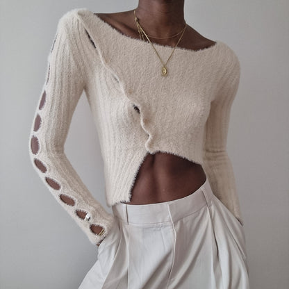 Asymetric crop cardigan